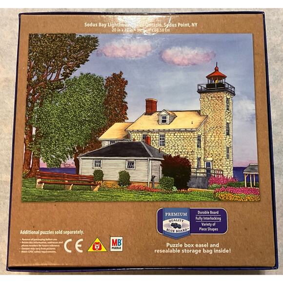 New Sealed Premium Quality Blue Board 1000 Pc Puzzle 20X27 Sodus Bay Lighthouse - Picture 6 of 10